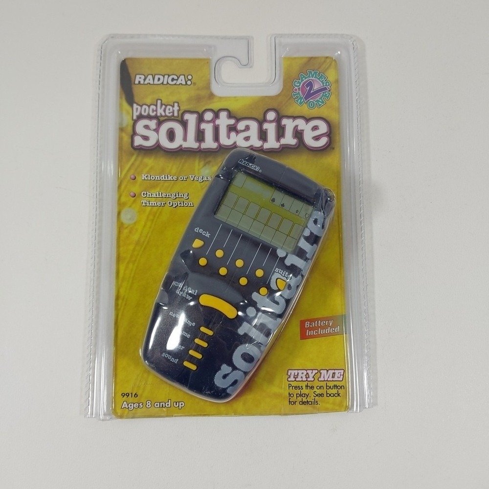 Radica Pocket‎ Solitaire Electronic Handheld Game 2-in-1 Klondike Vegas 1998